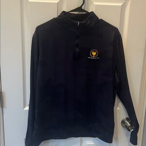 Peter Millar Tech Golf 1/4 zip pullover with Presidents Cup logo